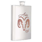 Bronze befruchtet das Ram Zodiac Monogramm Flachmann (Rechts)