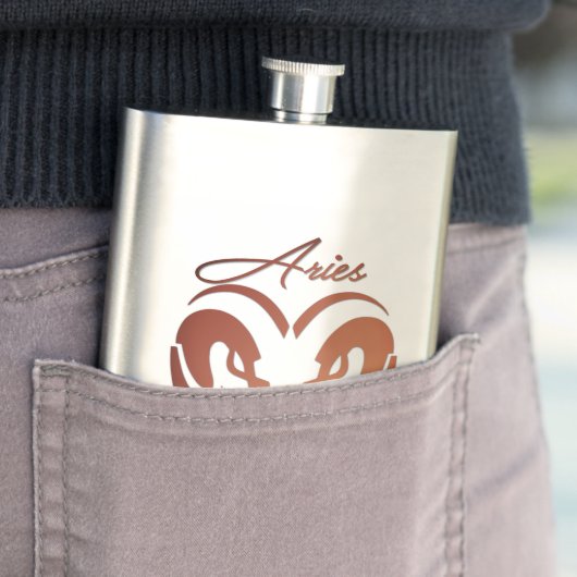 Bronze befruchtet das Ram Zodiac Monogramm Flachmann (Beispiel)