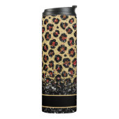 Bronze Black and Gold Leopard Thermal Tumbler Thermosbecher (Nach links gedreht)