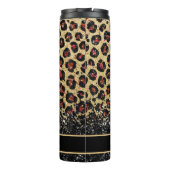 Bronze Black and Gold Leopard Thermal Tumbler Thermosbecher (Rückseite)