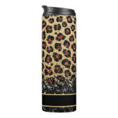 Bronze Black and Gold Leopard Thermal Tumbler Thermosbecher (Nach rechts gedreht)