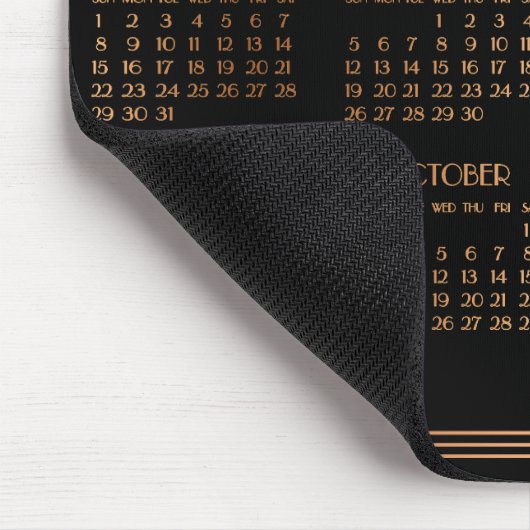 Bronze Black Art Deco Kalender 2016 Mouse Pad Mousepad (Ecke)