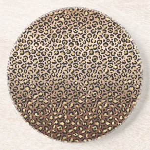 Bronze Black Gold Ombre Leopard Print Getränkeuntersetzer