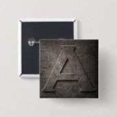 Bronze Black Metal A Monogram Square Buttons Butto (Vorne & Hinten)
