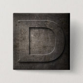 Bronze Black Metal D Monogram Quadrat Button (Vorderseite)