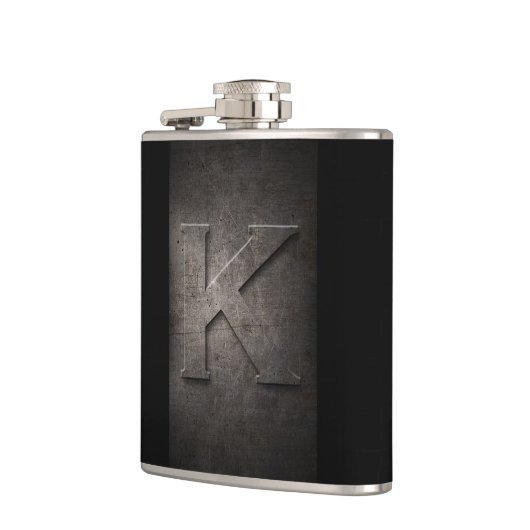 Bronze Black Metal K Monogram Flask Flachmann (Links)