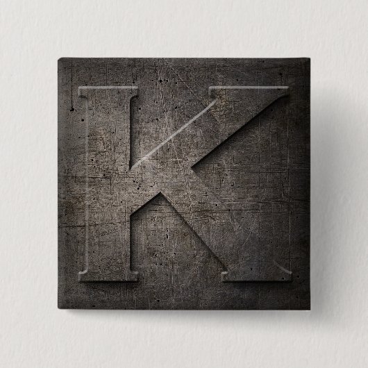 Bronze Black Metal K Monogram-Knopf Button (Vorderseite)