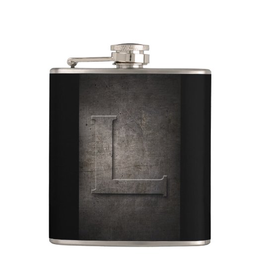 Bronze Black Metal L Monogram Flask Flachmann (Vorderseite)