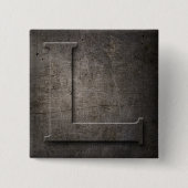 Bronze Black Metal L Monogram Square Button (Vorderseite)