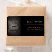 Bronze Black Metal Monogram B-Adressetikett (Insitu)