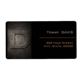 Bronze Black Metal Monogram D Address Label