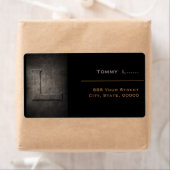 Bronze Black Metal Monogram L Address Labels (Insitu)