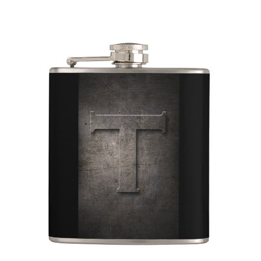 Bronze Black Metal T Monogram Flask Flachmann (Vorderseite)