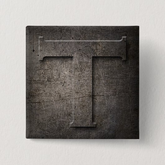 Bronze Black Metal T Monogram Square Button (Vorderseite)