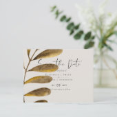 Bronze-Blätter, die das Datum speichern Postkarte (Stehend Vorderseite)