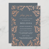 Bronze-Blätter Grenzgebiet Brautparty Einladung (Vorne/Hinten)