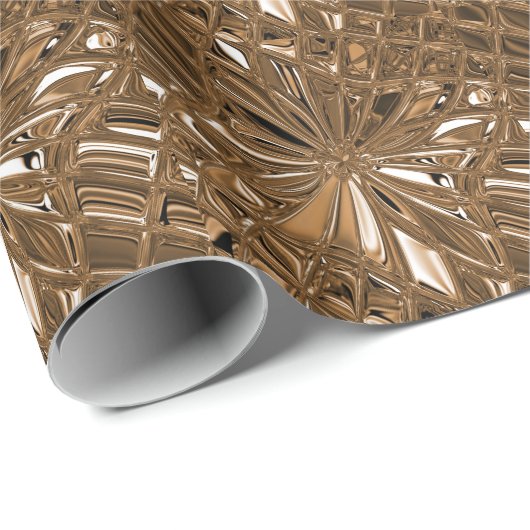 Bronze-Blume Geschenkpapier (Rolleneckpunkt)