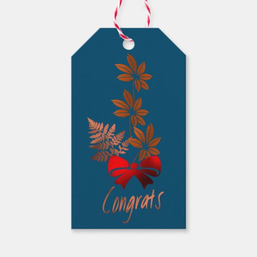 Bronze Blume Glückwunsch Geschenktag Geschenkanhänger (Vorderseite)