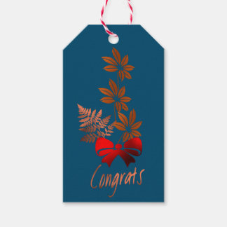 Bronze-Blumen-Gratulations-Geschenkanhänger Geschenkanhänger