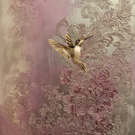 Bronze Blush, Gold Hummingbird, Embossed Floral Seidenpapier