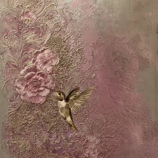 Bronze Blush, Gold Hummingbird, Embossed Patina Seidenpapier