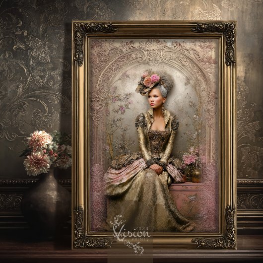 Bronze Blush Victorian Woman Gold Hummingbirds Geschenkpapier Set