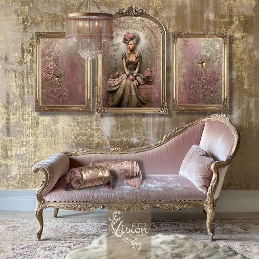 Bronze Blush Victorian Woman Portrait Art Seidenpapier