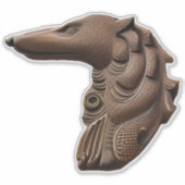 Bronze Borzoi Head Custom Cut Vinyl Sticker (Vorderseite)