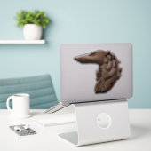 Bronze Borzoi Head Custom Cut Vinyl Sticker (Laptop auf Schreibtisch)