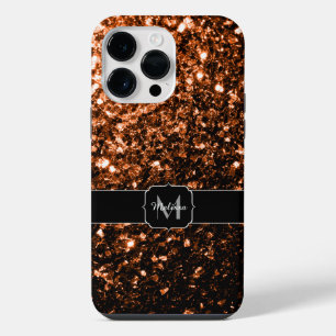 Bronze braun kupferfarbene falsche Glitter funkeln iPhone Hülle