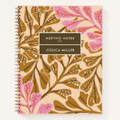 Bronze braun & Sugar pink gepunktete Personalize N Notizblock (Vorderseite)