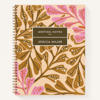 Bronze braun & Sugar pink gepunktete Personalize N Notizblock