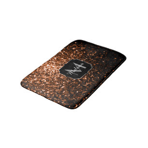 Bronze-braune Imitate Glitzer glänzen Monogramm Badematte