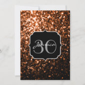 Bronze-braune Imitate Glitzer glänzen Monogramm Einladung (Vorderseite)