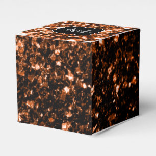Bronze-braune Imitate Glitzer glänzen Monogramm Geschenkschachtel