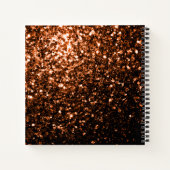 Bronze-braune Imitate Glitzer glänzen Monogramm Notizbuch (Rückseite)