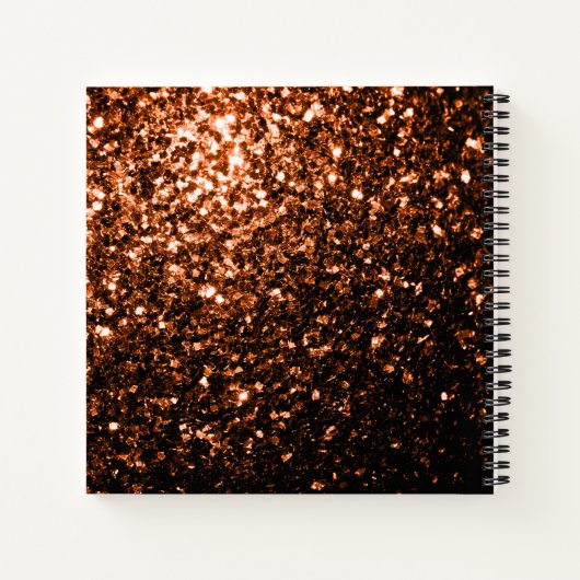 Bronze-braune Imitate Glitzer glänzen Monogramm Notizbuch (Rückseite)