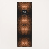 Bronze-braune Imitate Glitzer glänzen Monogramm Yogamatte (Vorderseite)