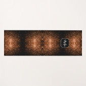 Bronze-braune Imitate Glitzer glänzen Monogramm Yogamatte (Vorderseite (Horizontal))