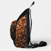 Bronze-braune Imitate Glitzer Glitzern Schwarze Mo Crossbody Bag (Rechts)