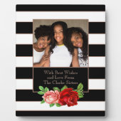 Bronze-Bronze, Schwarz und Weiß Streifen - Kundens Fotoplatte (Vorderseite)