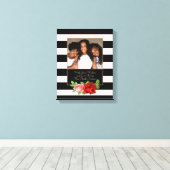 Bronze-Bronze, Schwarz und Weiß Streifen - Kundens Leinwanddruck (Insitu (Holzboden))