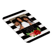 Bronze-Bronze, Schwarz und Weiß Streifen - Kundens Magnet (Rechte Seite)