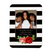 Bronze-Bronze, Schwarz und Weiß Streifen - Kundens Magnet (Vertikal)