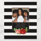 Bronze-Bronze, Schwarz und Weiß Streifen - Kundens Weinetikett (Einzelnes Label)