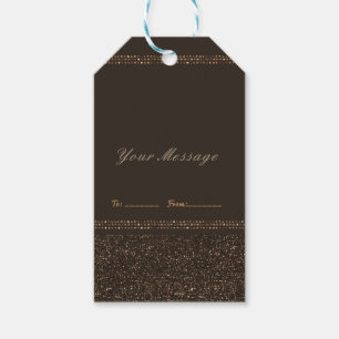 Bronze Brown Chic Sparkling Glam Gastgeschenk Geschenkanhänger