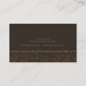 Bronze Brown Chic Sparkling Glam Individuelles Des Visitenkarte (Rückseite)