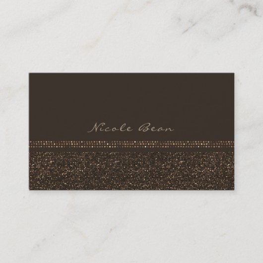 Bronze Brown Chic Sparkling Glam Individuelles Des Visitenkarte (Vorderseite)