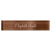 Bronze Brown Faux Metallic Foil Namensplakette (Vorderseite)