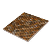 Bronze Brown Mermaid Fish Scale Dragon Texture Fliese (Seite)